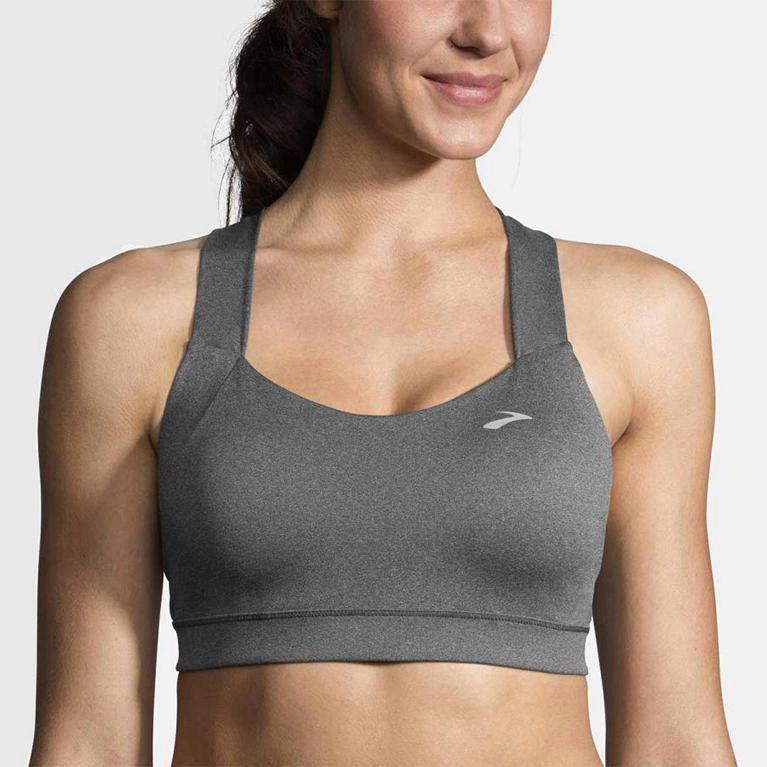 Brooks Uplift Crossback Womens Running Bra - Grey - Philippines (210387FGN)